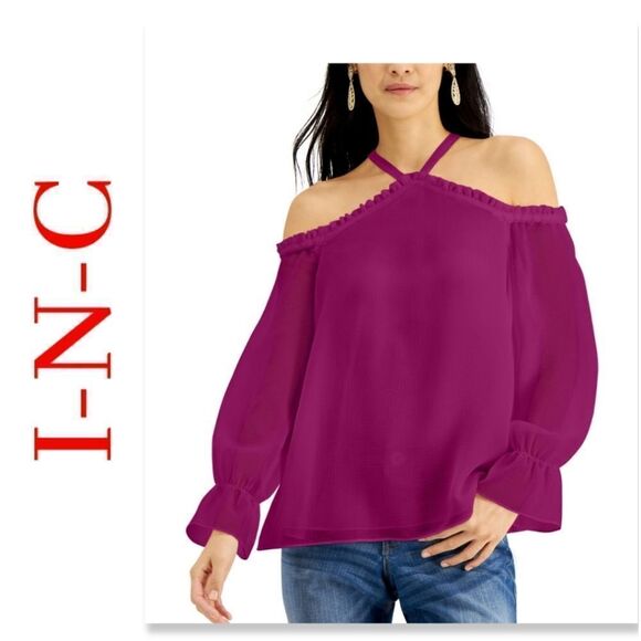 NWT INC Cold Shoulder Blouse - Picture 1 of 10